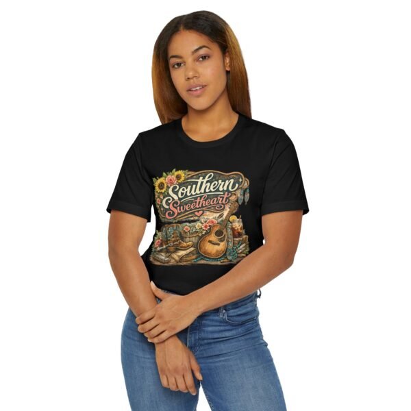 Southern Sweetheart T-Shirt | Acoustic Guitar, Sunflowers, Boots Design