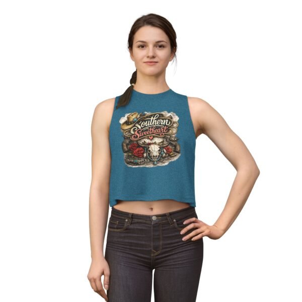 Southern Sweetheart Skull and Roses Crop Top | Cowgirl Western Tank