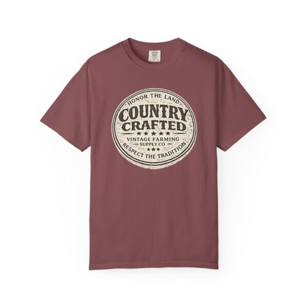 Country Crafted Vintage Farming Logo T-Shirt | Rustic Farm Emblem