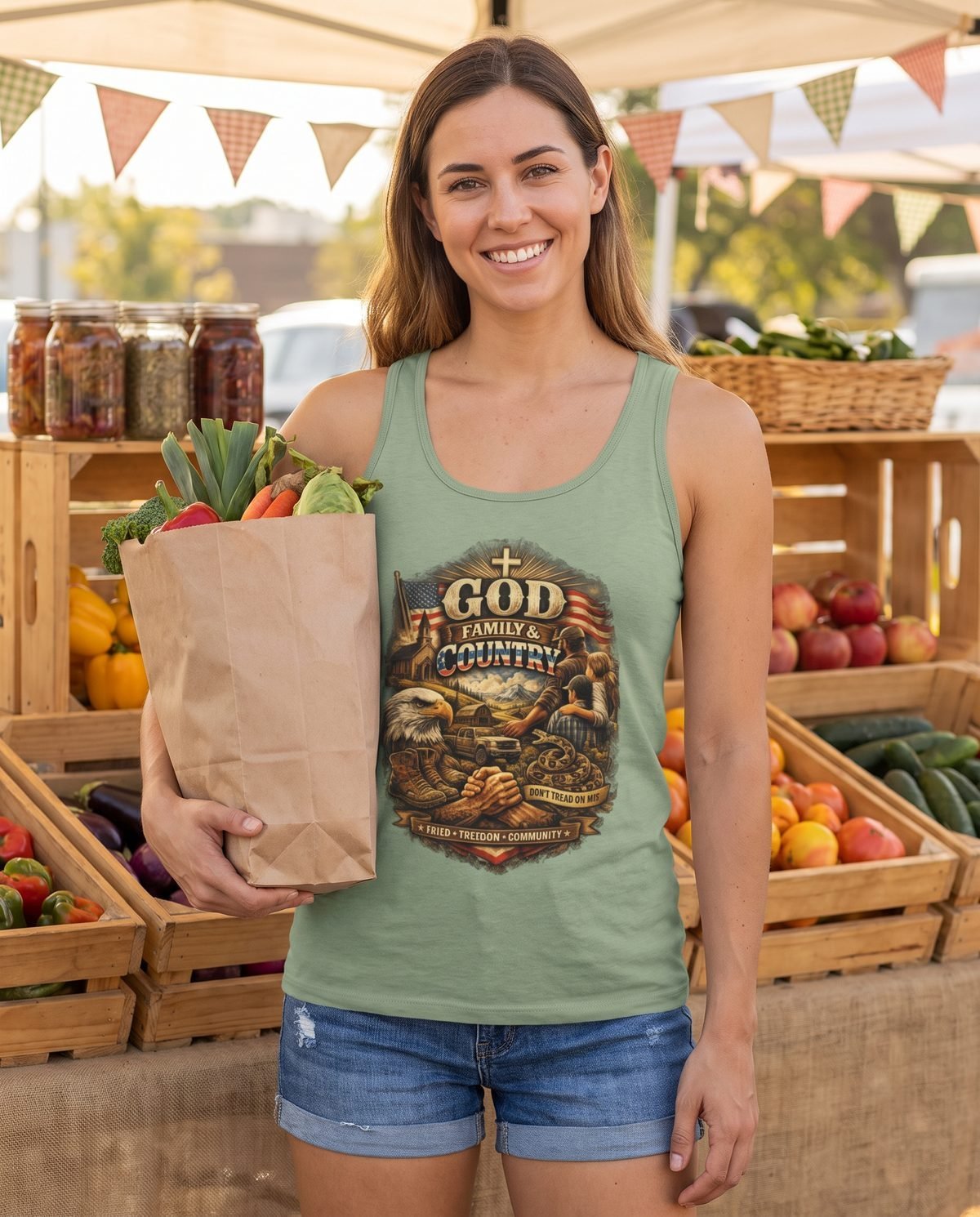 GOD FAMILY COUNTRY Unisex Tank